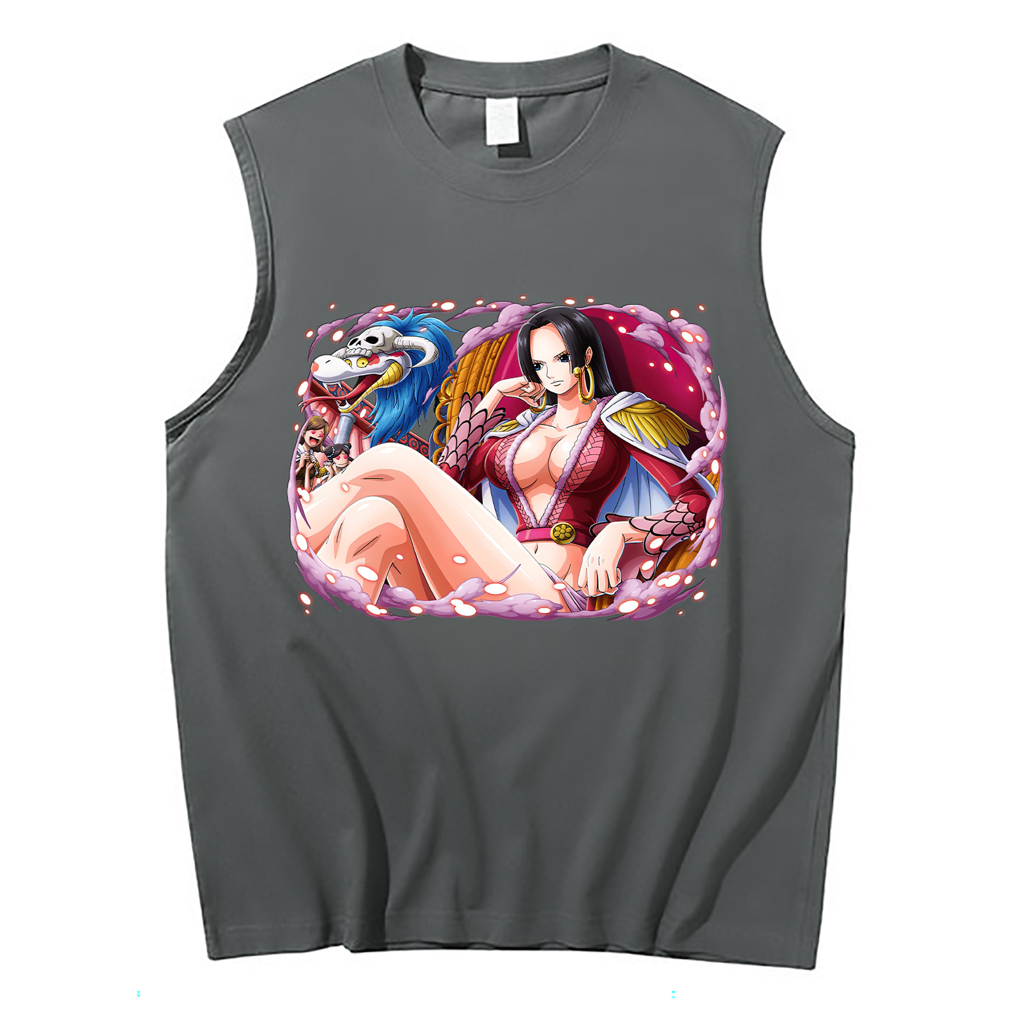 ワンピース ボア・ハンコック ONE PIECE Boa·Hancock コットン100％タンクトップ（フロントプリント）